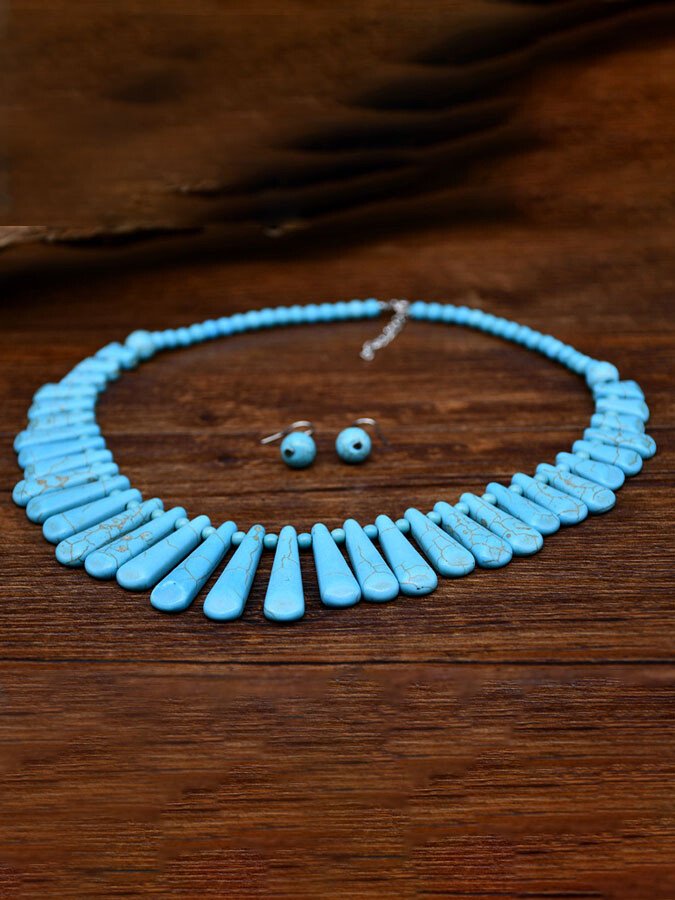 Vintage Turquoise Necklace + Earrings