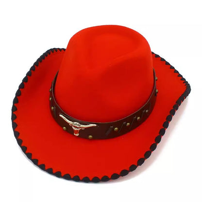 Men's Vintage Western Cowboy Hat Knight Woolen British Felt Hat