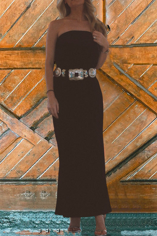 Black Velvet Maxi Dress