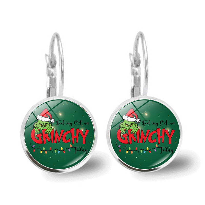 Grinch Green Monster Earrings