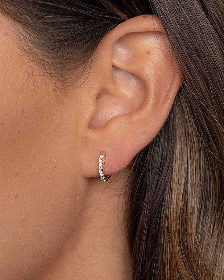 Simple Circle Micro-Paved Single Row Zircon Earrings