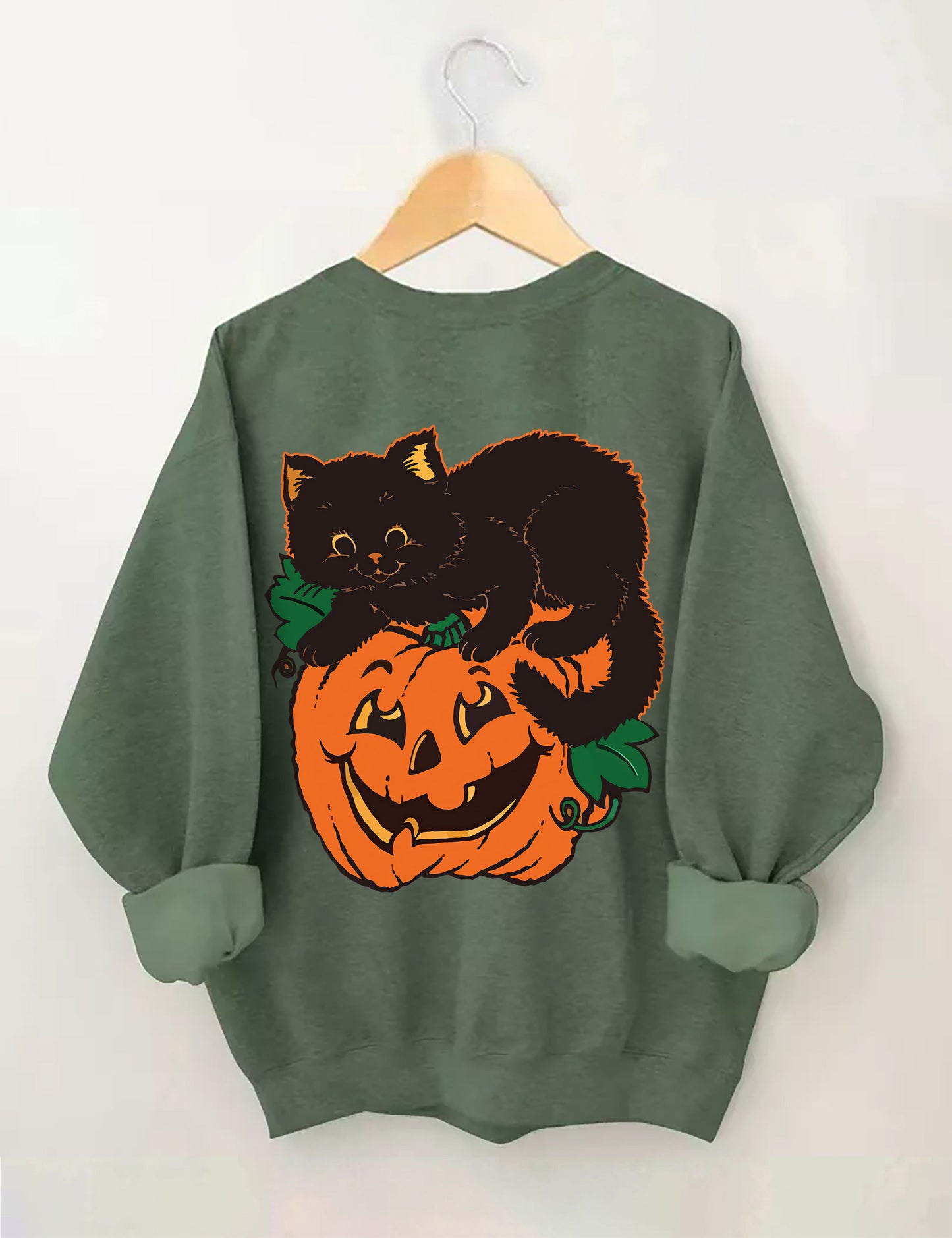 Halloween Pumpkin And Cats Sweatshirt