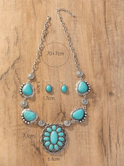 Vintage Necklace Turquoise Earrings