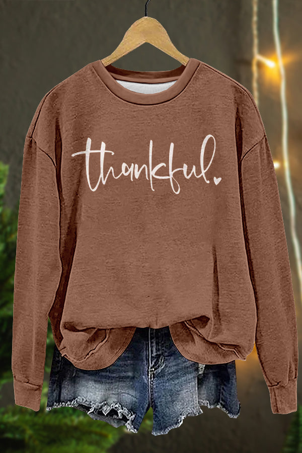 Simple Thanksgiving Print Sweatshirt