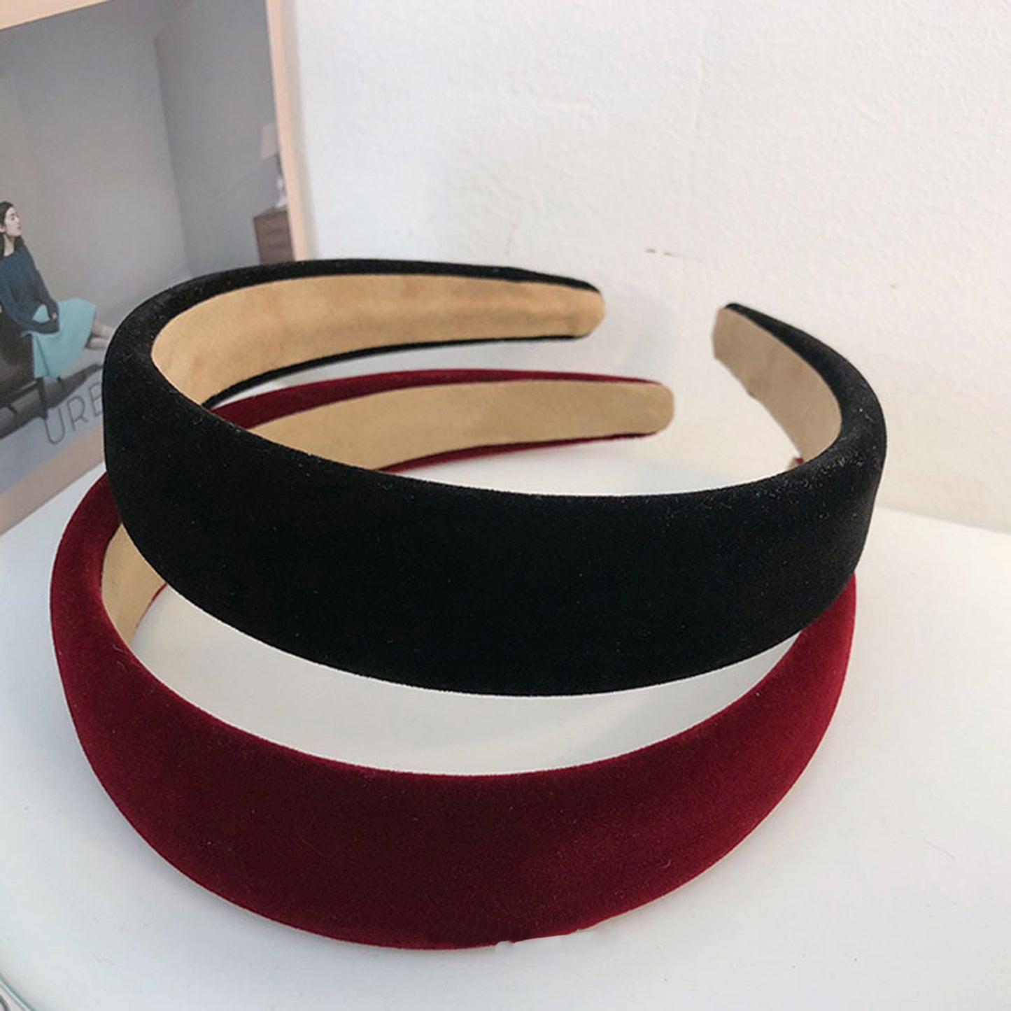 Retro Velvet Solid Color Headwear