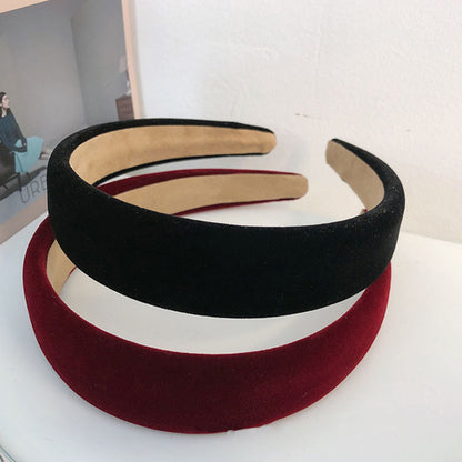 Retro Velvet Solid Color Headwear