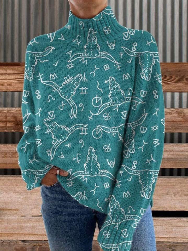 Vintage Print Casual  Sweatshirt