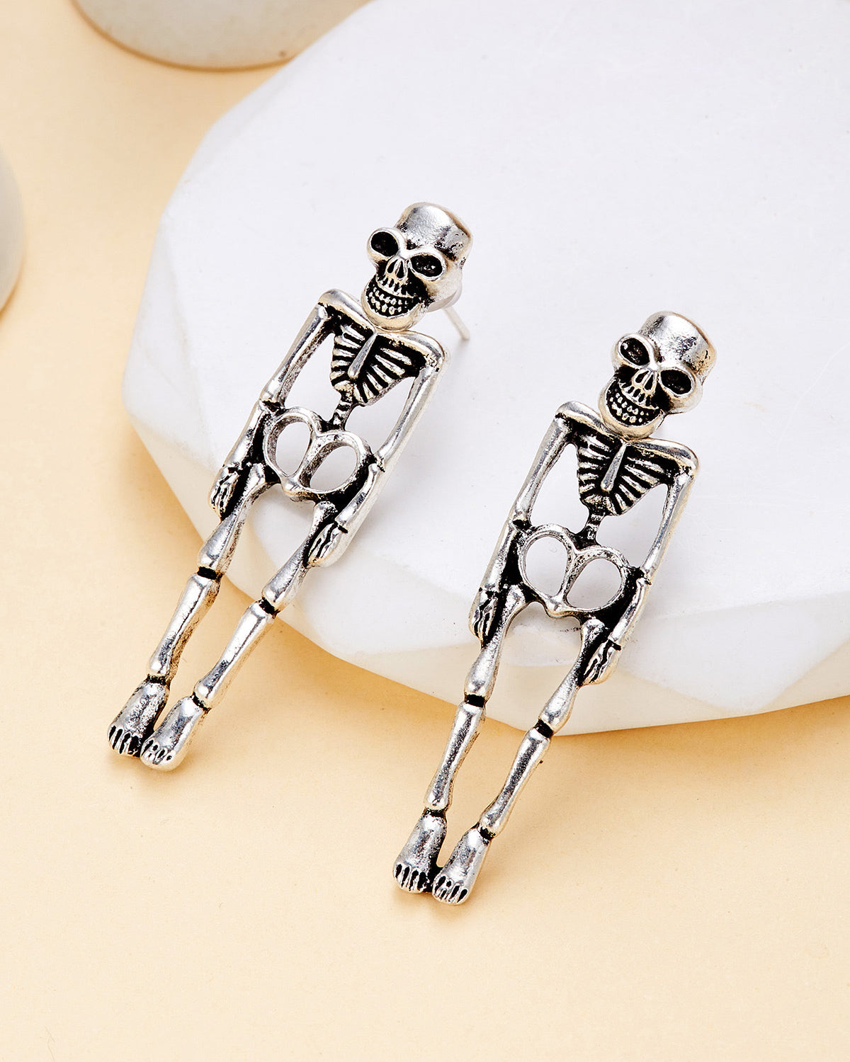 Dark Halloween Skull Skeleton Earrings