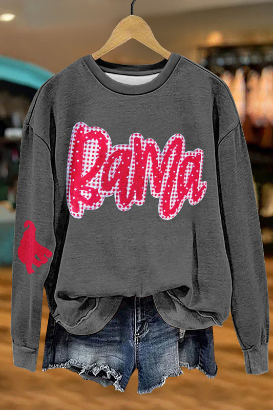 Cute Gameday Alabama Elephant Print Sweatshirt