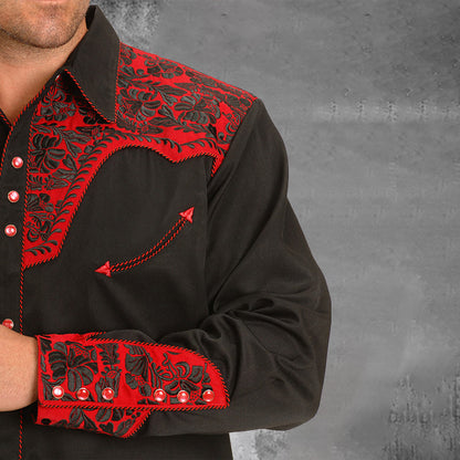 Men's Western Vintage Embroidered Shirt