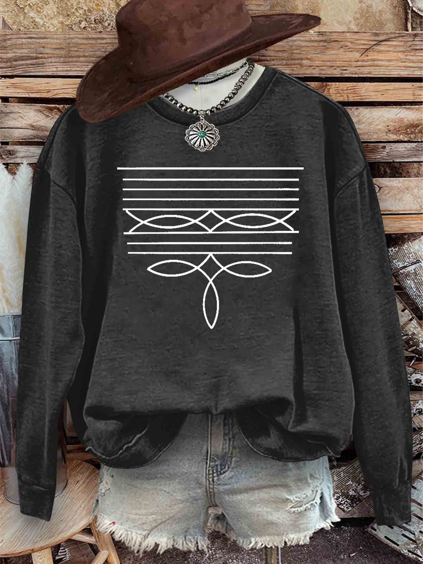 Boot Stitch Country Western Sweatshirt