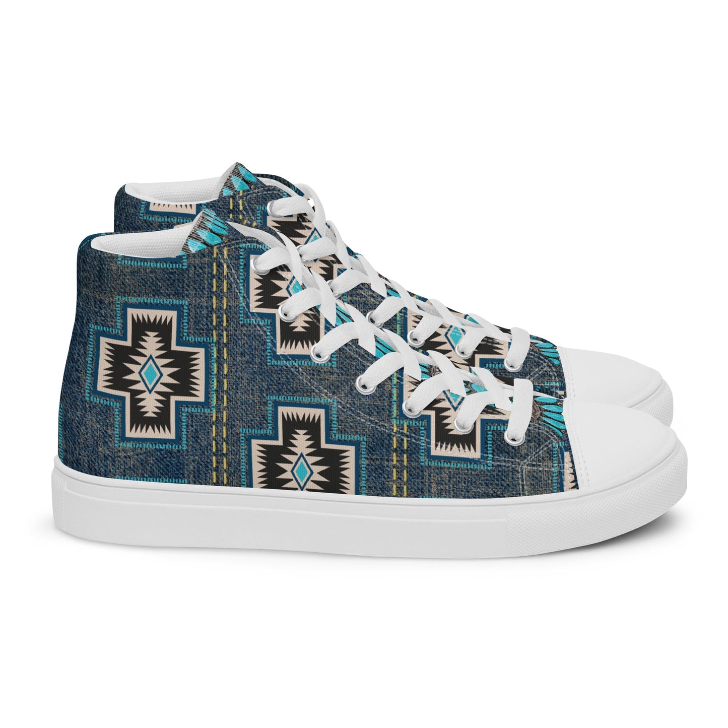 Aztec Cross Women__ high top canvas shoes