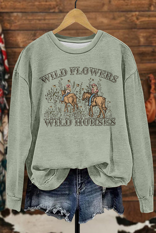 Sweet Western Girl Printed Sweatshirt