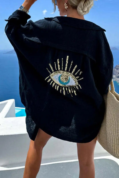 Evil Eye Sequin Shirt