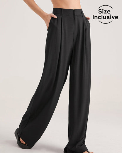 Oversized High Waisted Pleat Front Trousers