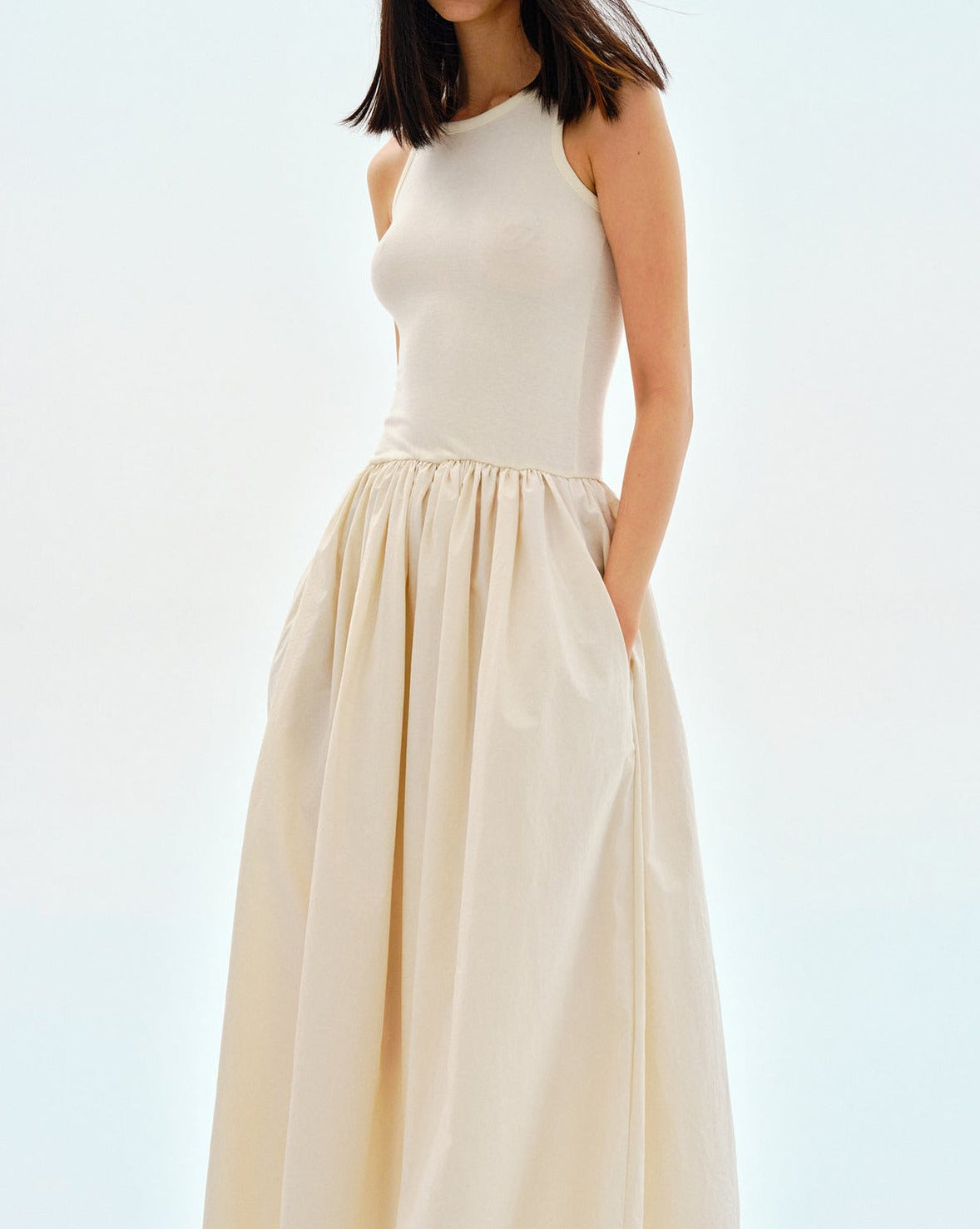 Leisure Crew Neck Long Dress