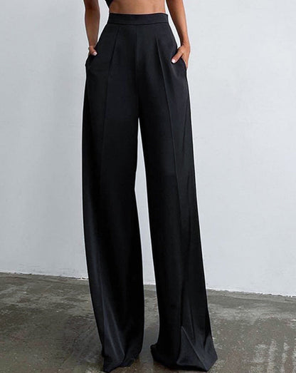 Oversized Satin Wide Leg Dress Pants