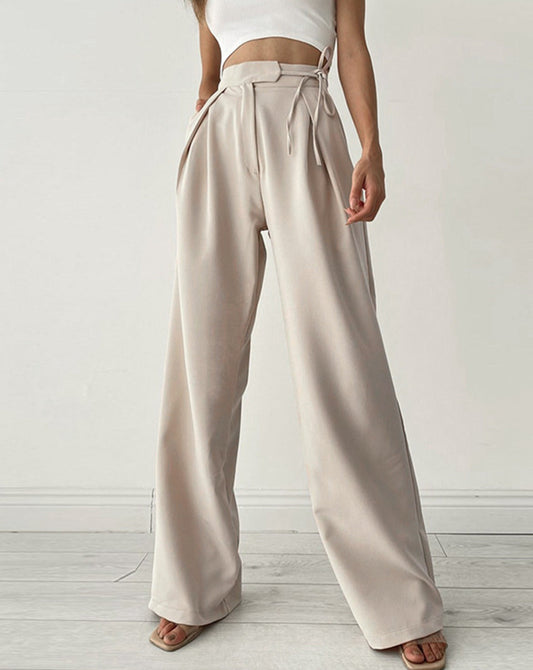 Palazzo Tied Wide Leg Dress Pants