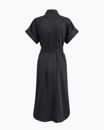 Polo Pockets Tied Midi Dress