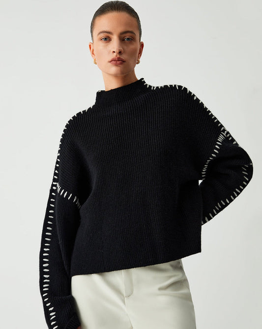 Shift The Focus Oversized Mock Neck Sweater