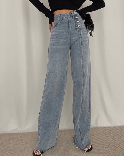 Utility Denim Straight Leg Jeans