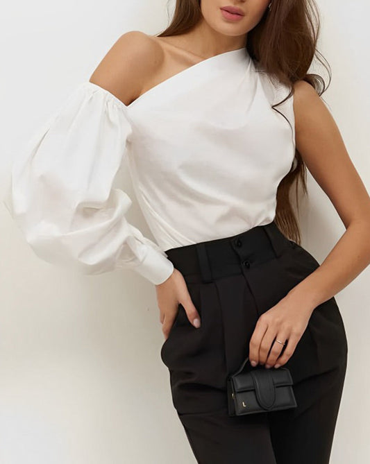 Asymmetrical Off Shoulder Blouse