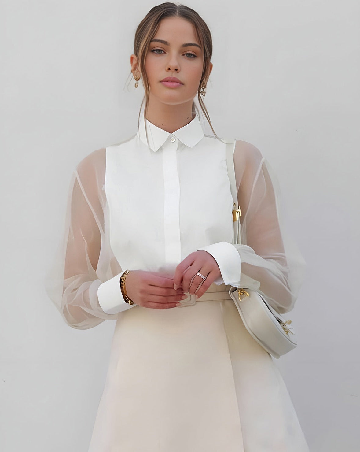 Puff Sleeve Organza Shirt