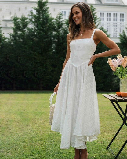 Romantic Cotton Long Cami Dress