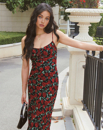 Bulgarian Roses Cami Long Dress