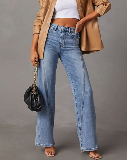 Vintage Denim Straight Leg Pants