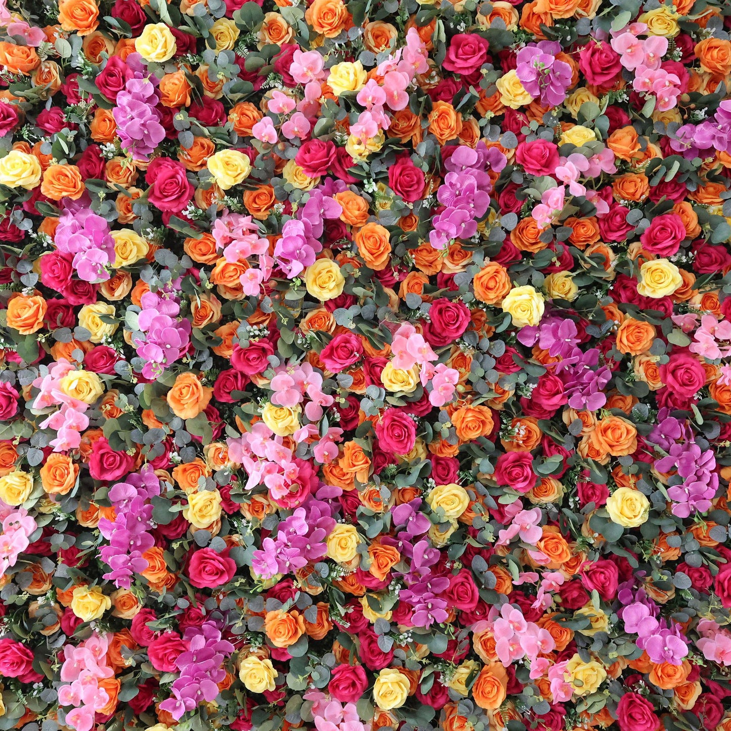 Roll Up Fabric Artificial Flower Wall Wedding Backdrop, Floral Party Decor, Event Photography-VF-308