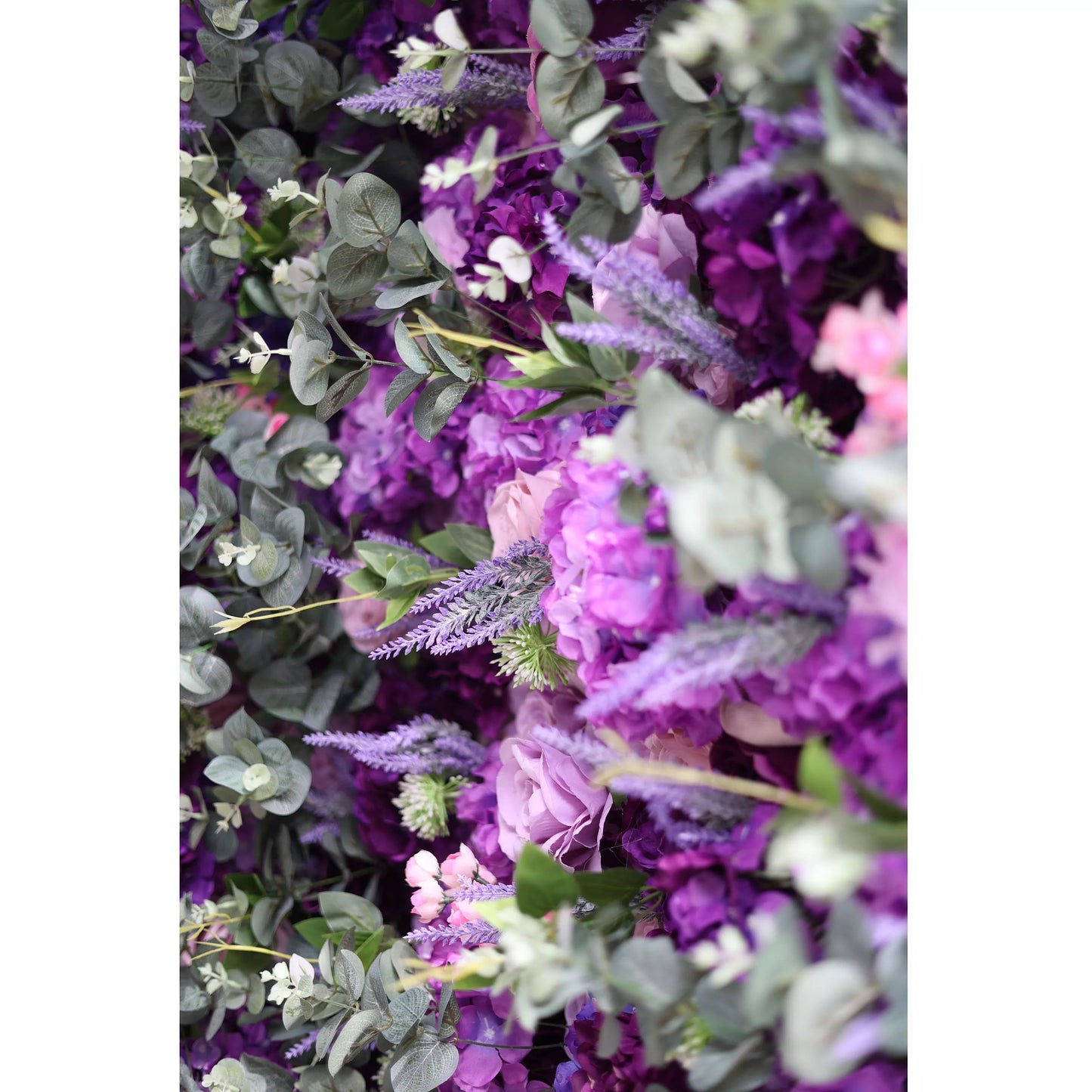 Roll Up Fabric Artificial Purple Flower Wall Wedding Backdrop, Floral Party Decor, Event Photography-VF-192