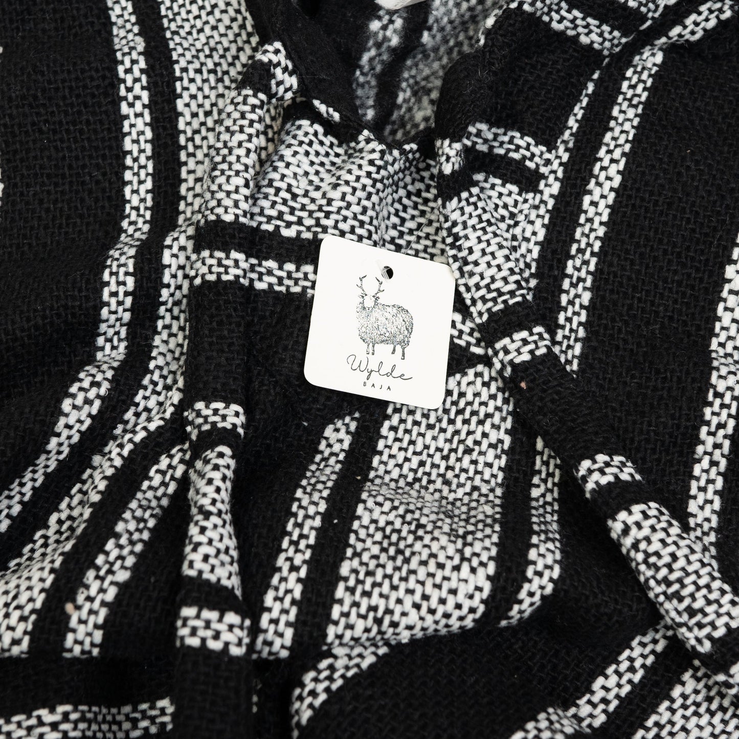 Black/White Mexican Drug Rug Baja Hoodie