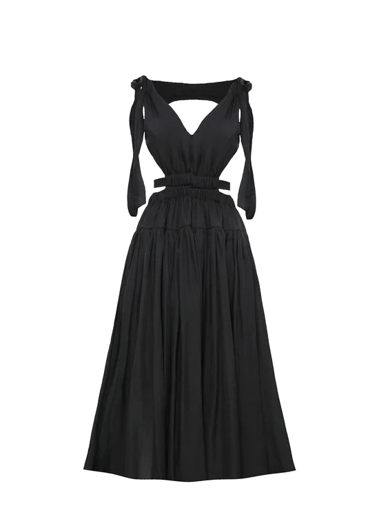 Elegant Chiffon Maxi Dresses In Black