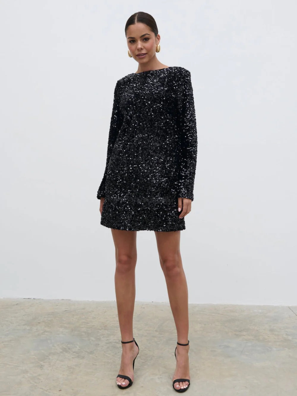 Bow Sequin Shift Dress