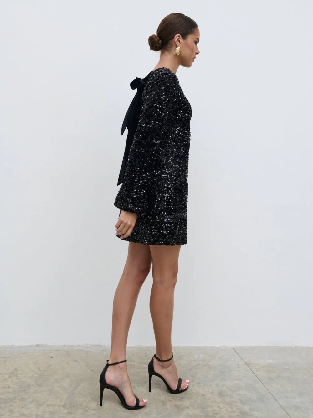 Bow Sequin Shift Dress