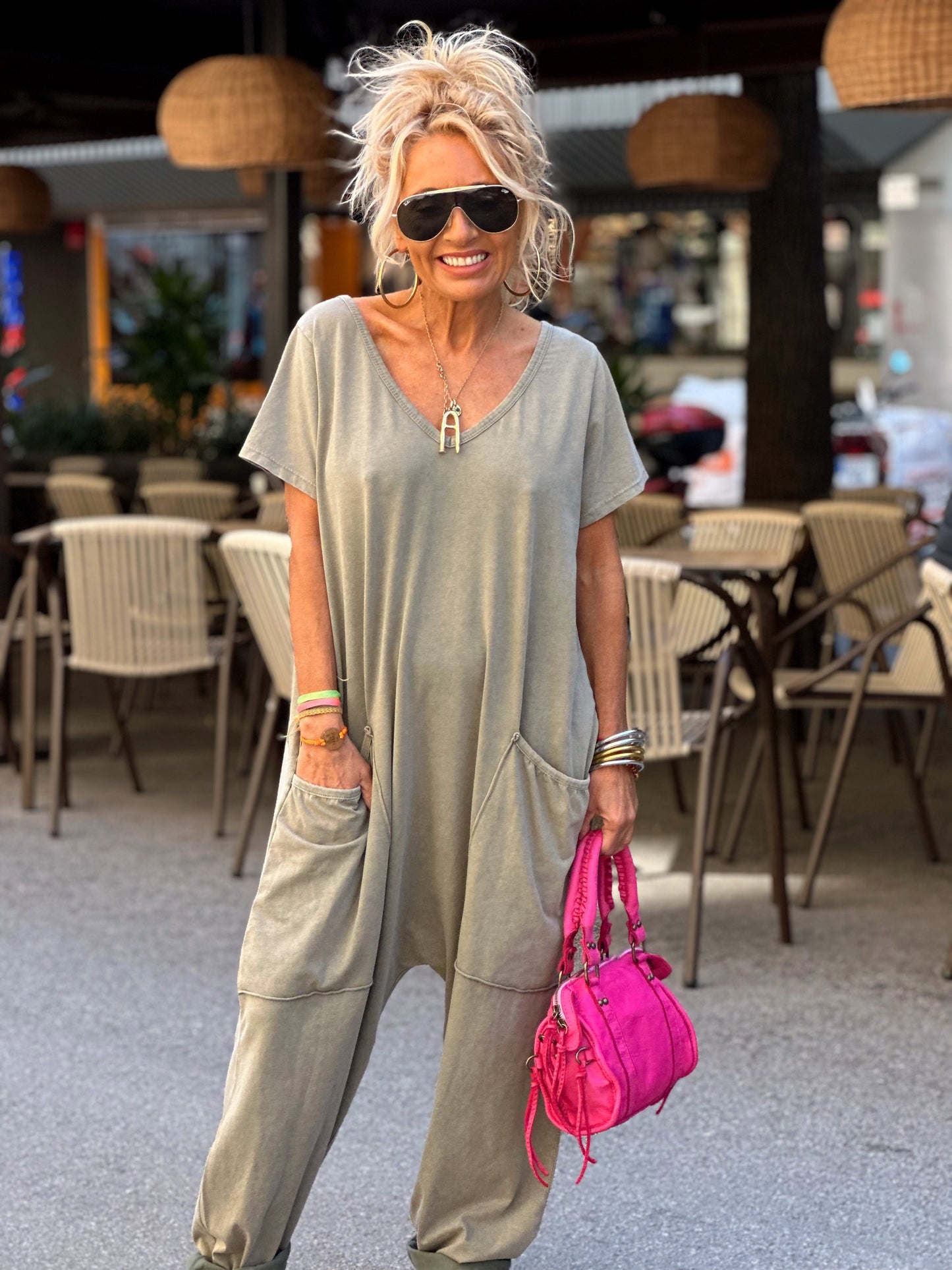 V Neck Jumpsuit