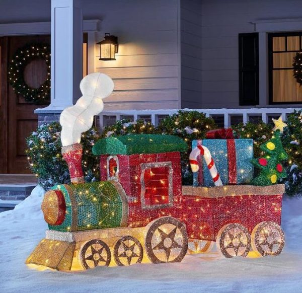 Christmas-led lighted mesh string train set