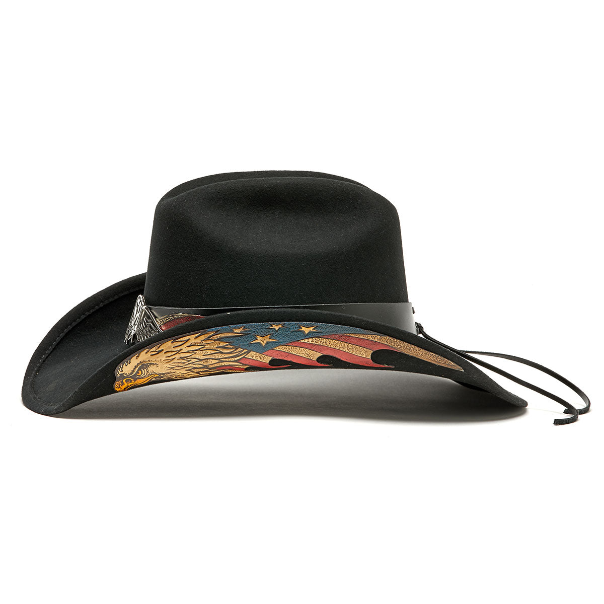 American Flag Print Felt Cowboy Hat