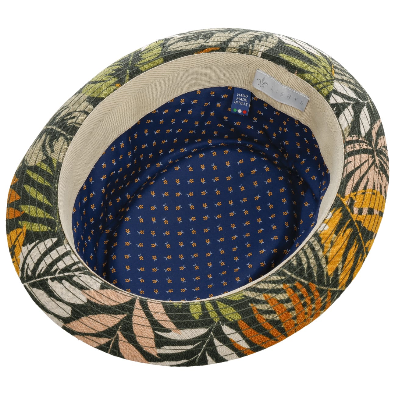 Coloured Leaves Pork Pie Linen Hat