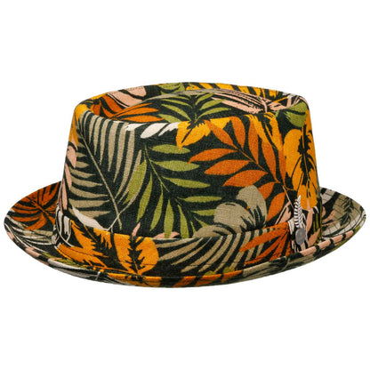 Coloured Leaves Pork Pie Linen Hat