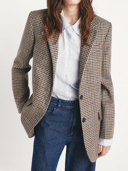 Plaid Brushed Suit Jacket