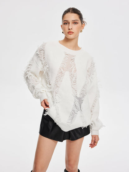 Ripped Tassel Sweater