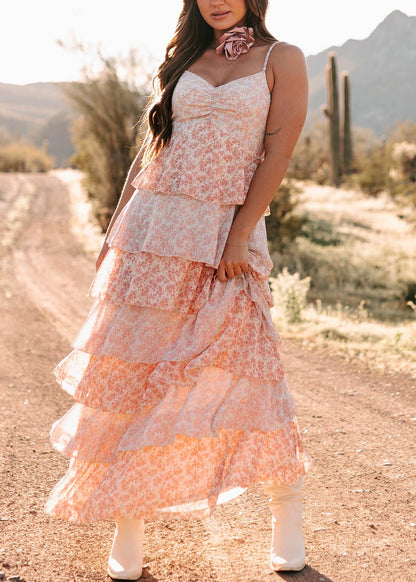 Picking Bluebells Tiered Floral Maxi Dress