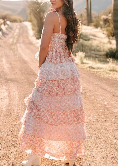 Picking Bluebells Tiered Floral Maxi Dress