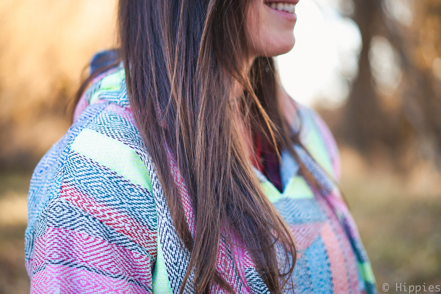 Multi Rainbow Mexican Drug Rug Baja Hoodie