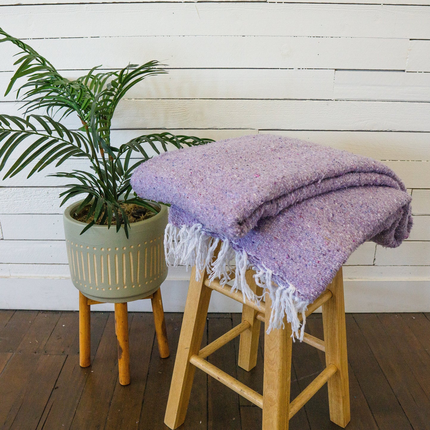 Lavender Woven Mexican Baja Blanket