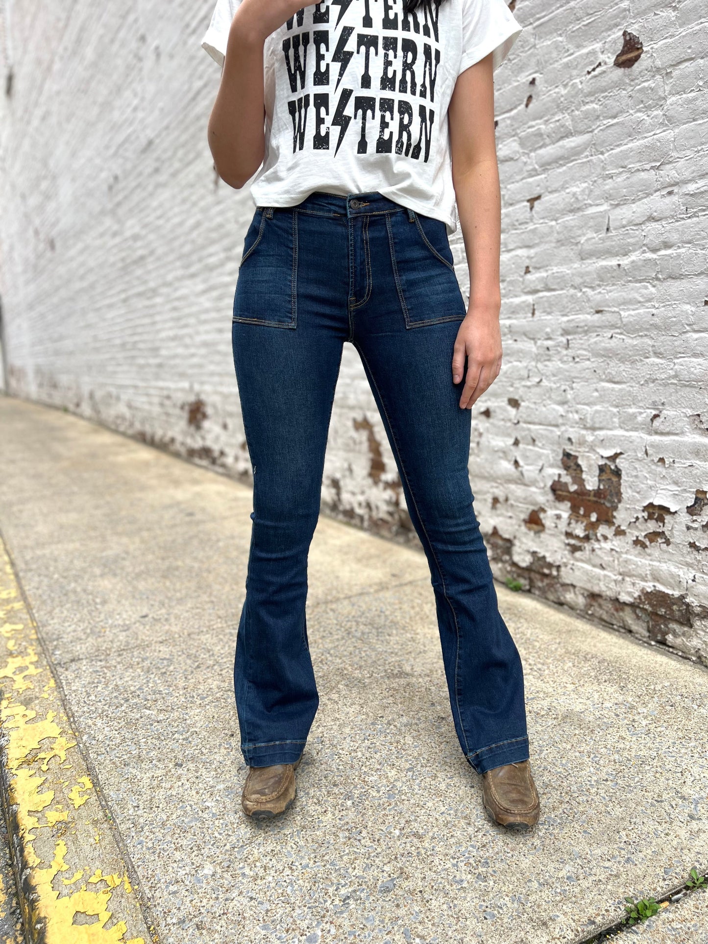 Stetson June Dark Wash High Waisted Trouser Jeans