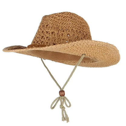 Handmade Straw Cowboy Hat Wide Brim Hat