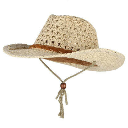 Handmade Straw Cowboy Hat Wide Brim Hat